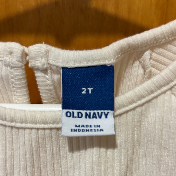 Old Navy Cream Ribbed Toddler Dress - Picture 2 of 3